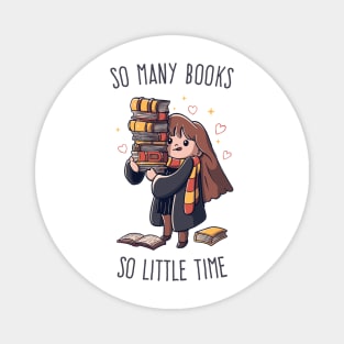 So many Books So little Time Funny Cute Gift Magnet